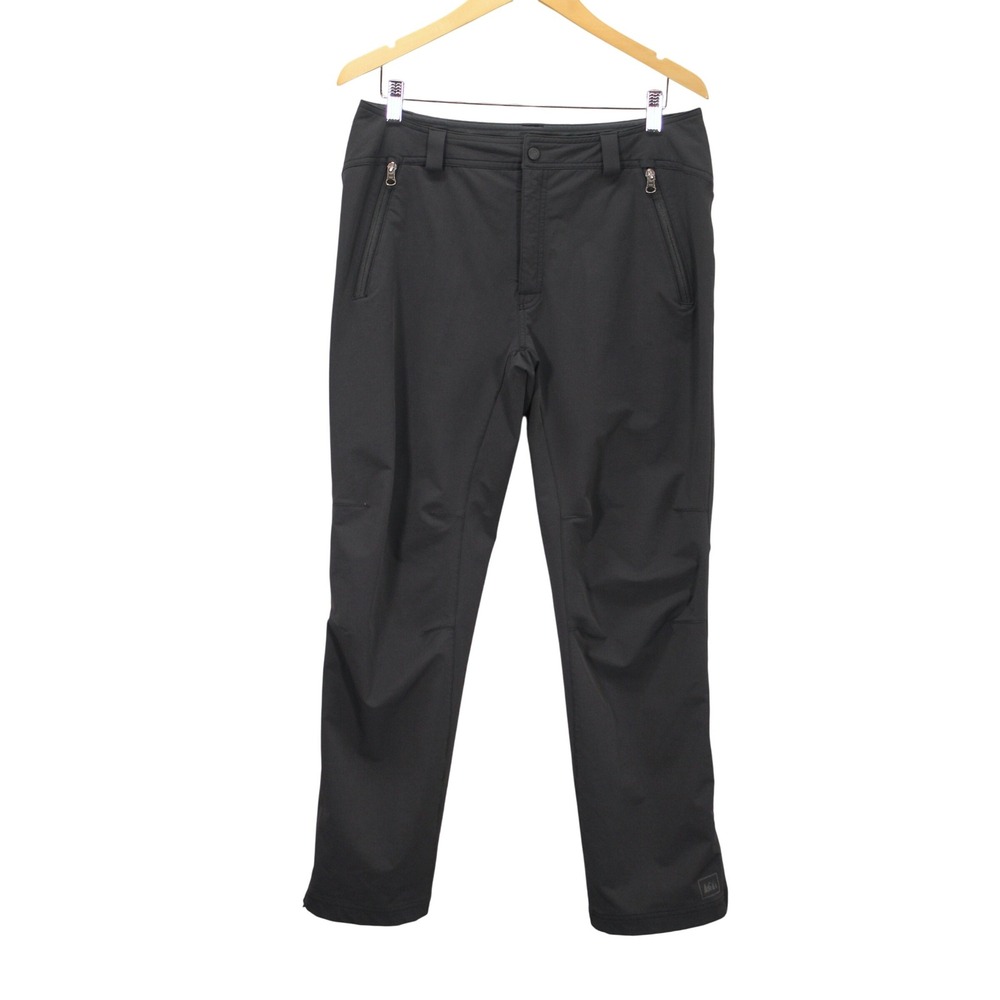 REI Mistral Men's Black‎ Wind Resistant Soft Shell Outdoor Pants Size 35x29.5